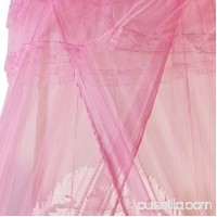 Round Lace Curtain Dome Bed Canopy Netting Princess Mosquito Net (Pink)   